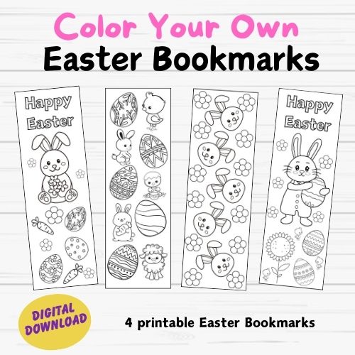 Easter Coloring Bookmarks for Kids- Digital Download