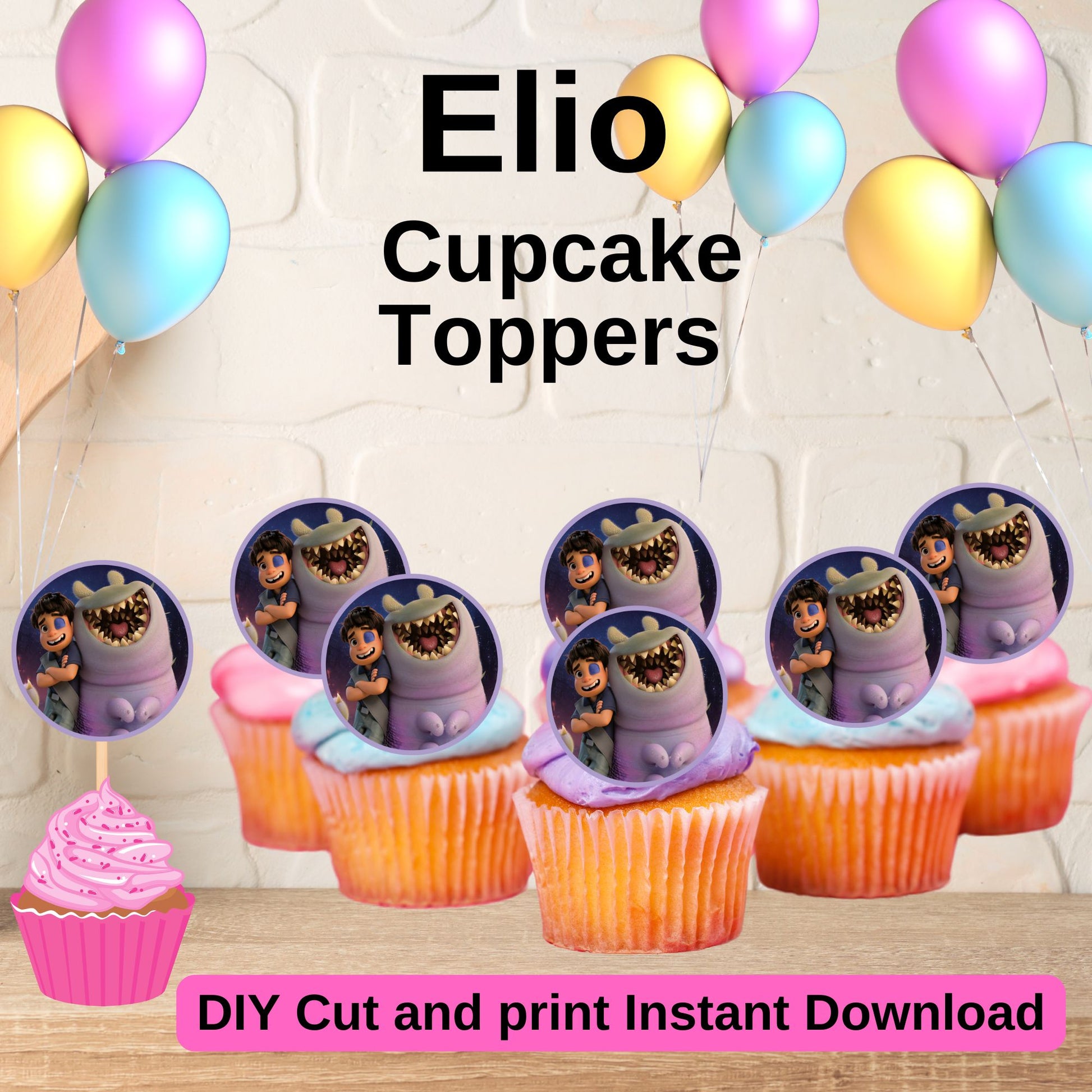 Elio Cupcake Toppers - Printable Pixar Elio Cupcake Toppers - Instant Download