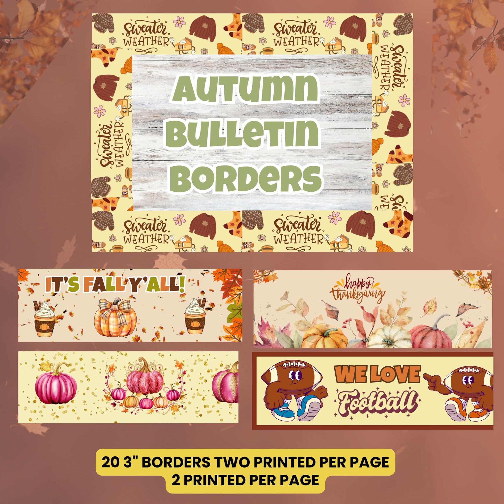 fall pumpkin wall decor borders 