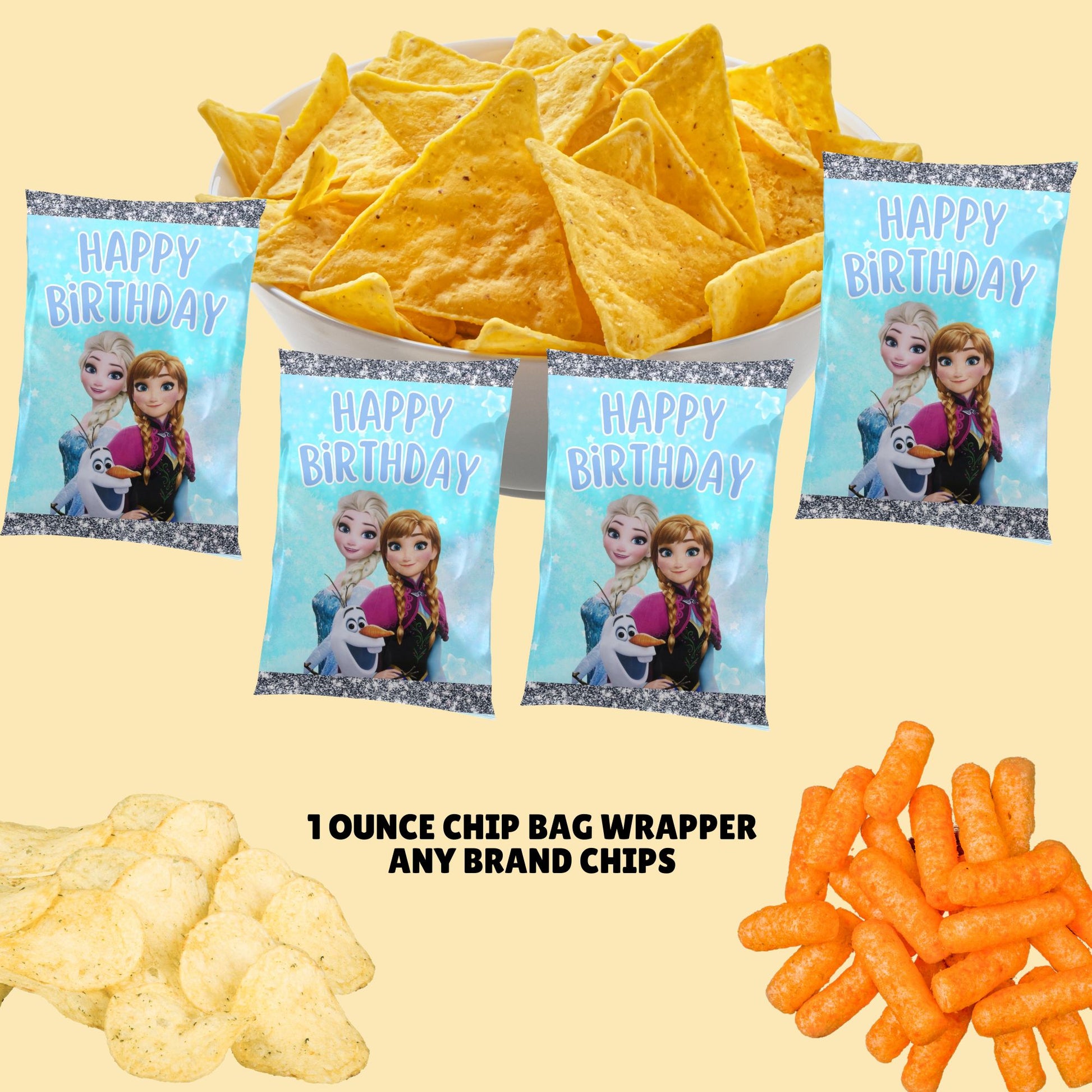 frozen elsa and anna potato chip bag 