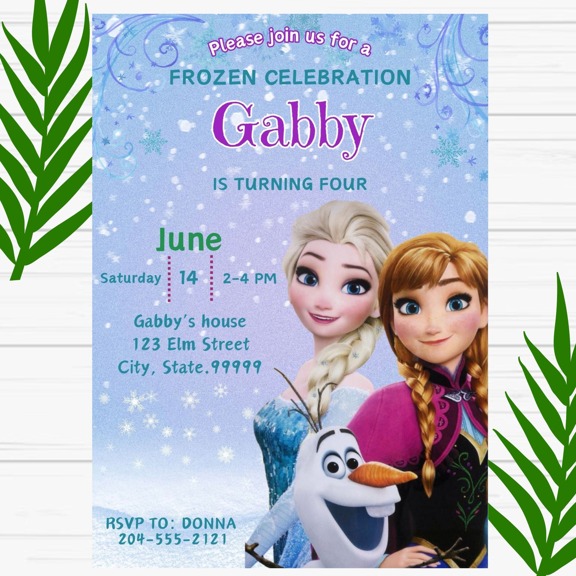 Frozen 2 Invitation, Elsa newest Invitation, Frozen Birthday Invitation, Printed Invitations, Girl Invitations 25 cards double sided prints