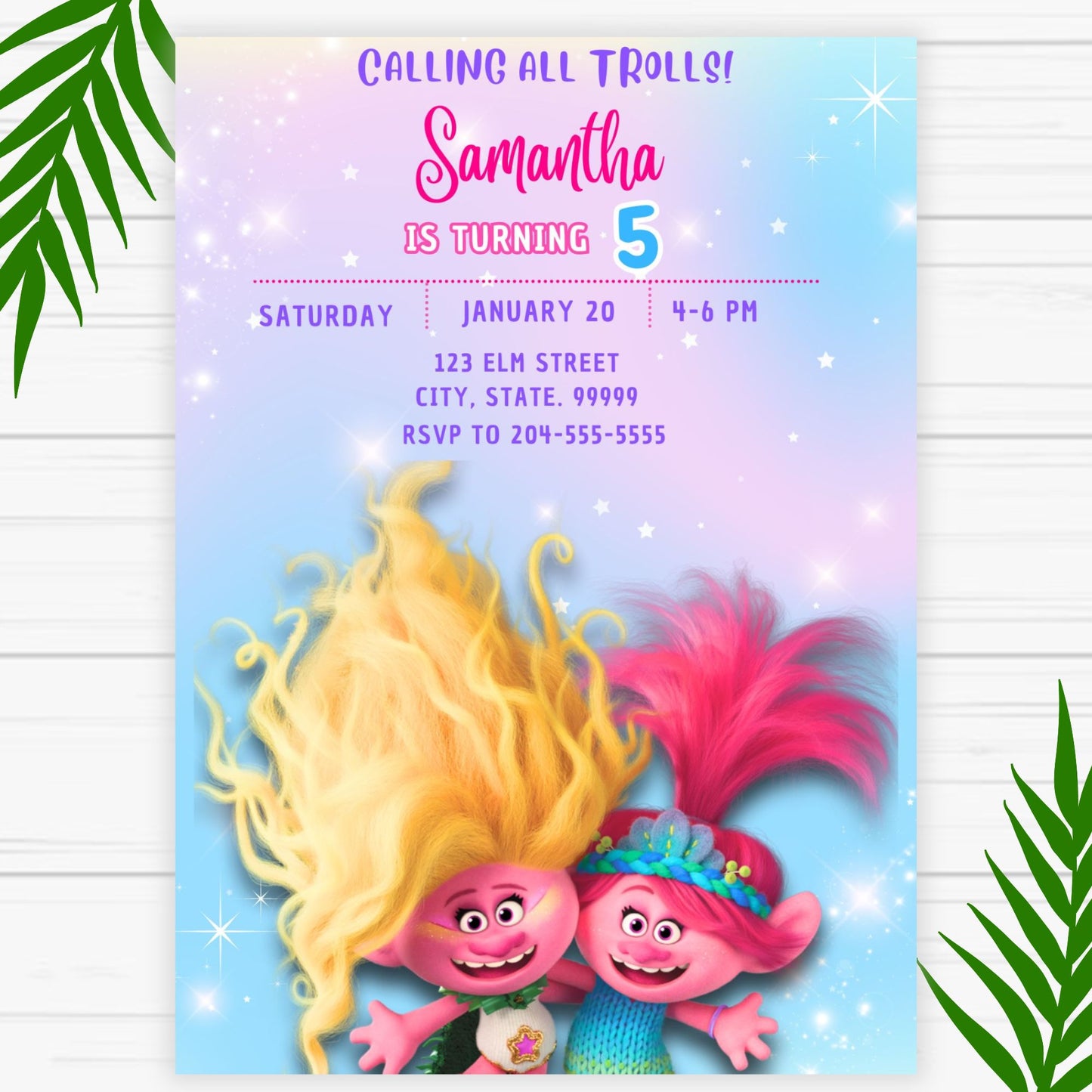 Trolls Band Together Birthday Invitation - Printable – Girly Girl Tutus trolls-band-together-birthday-invitation-printable-girly-girl-tutus