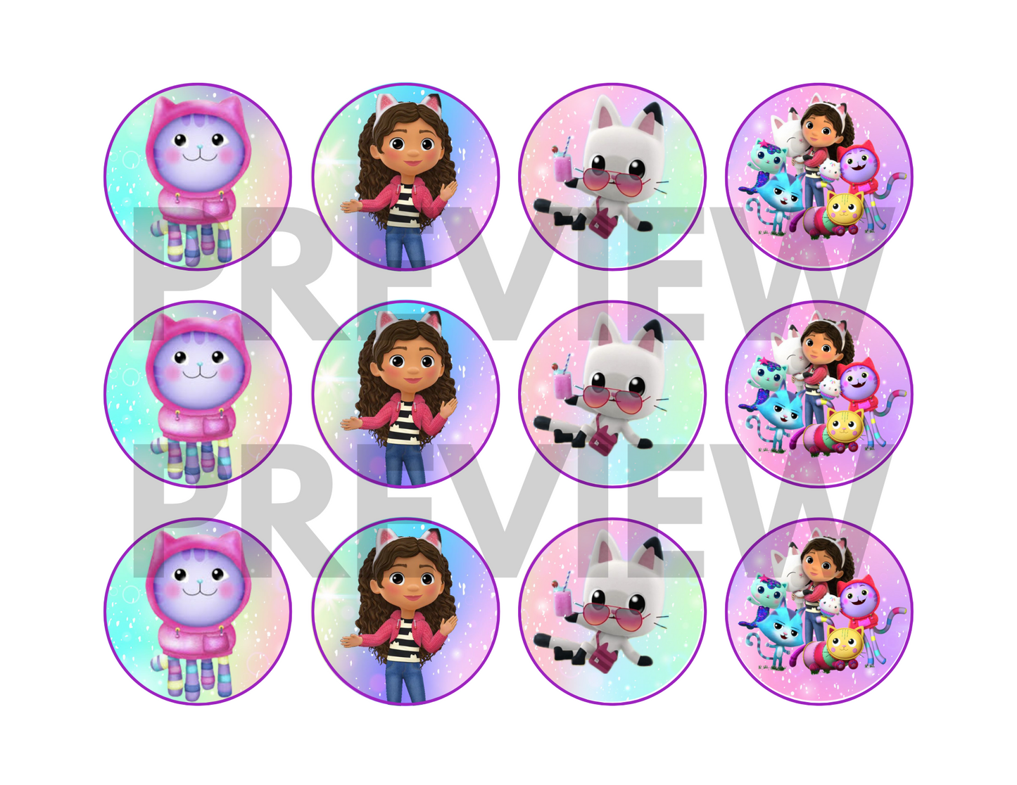 gabby dollhouse printable cake toppers 