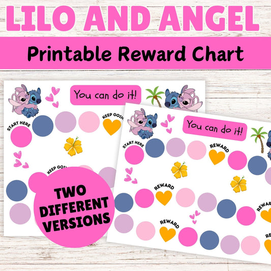 Lilo and Angel Reward Chart - Cute Printable Lilo and Stitch Positive Reward Chart  