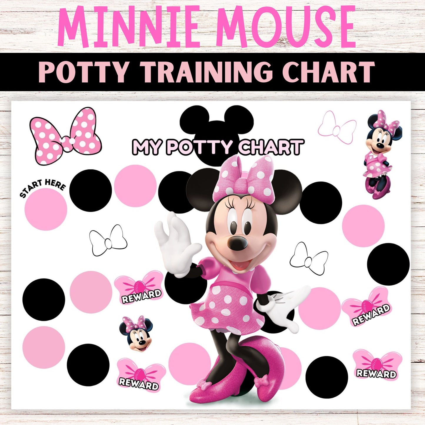 minnie mouse girl potty chart 