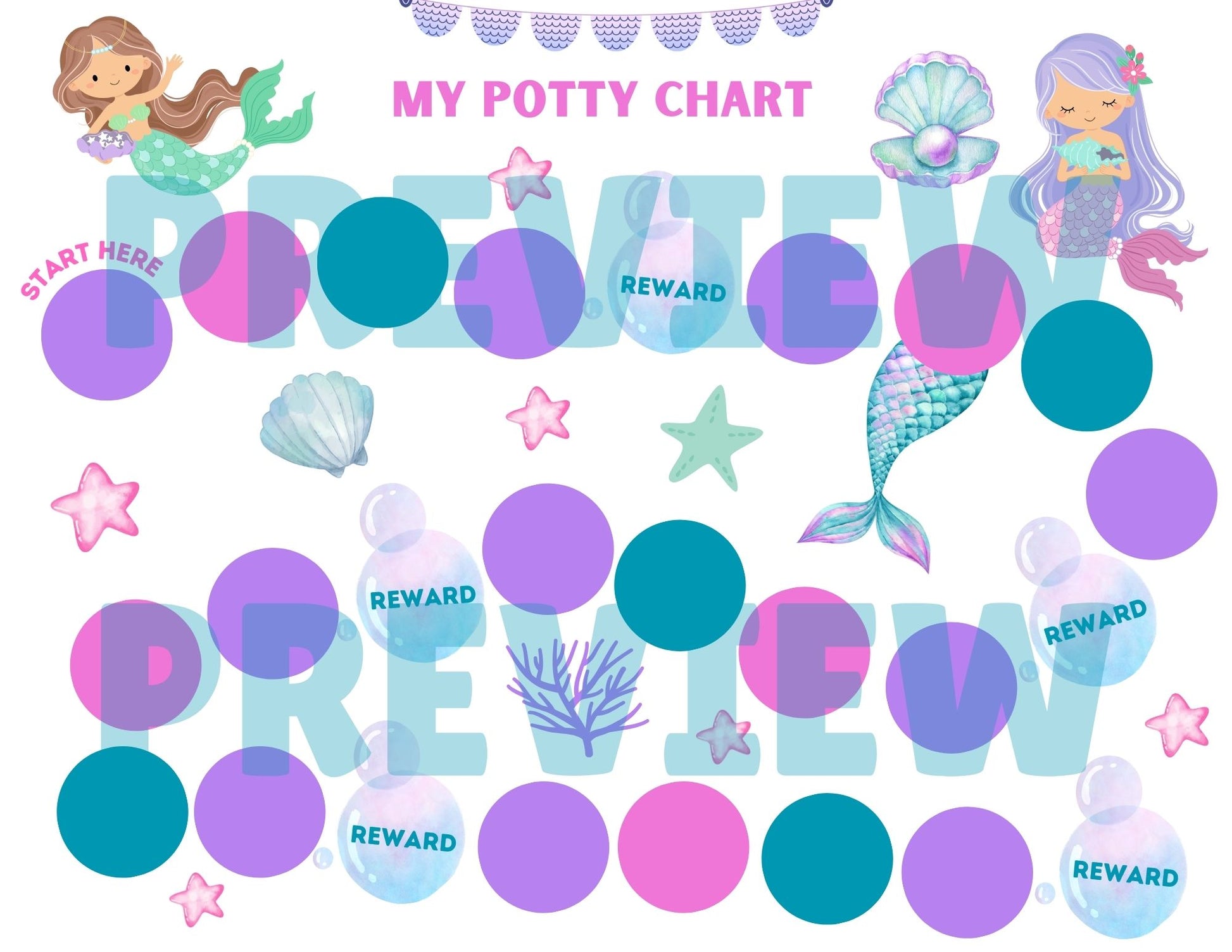 mermaid-potty-training-chart-for-girl-printable-mermaid-potty-traini-girly-girl-tutus for Free Printable Mermaid Reward Chart Mermaid Potty Training Chart for Girl - Printable Mermaid Potty Traini – Girly Girl Tutus for Free Printable Mermaid Reward Chart