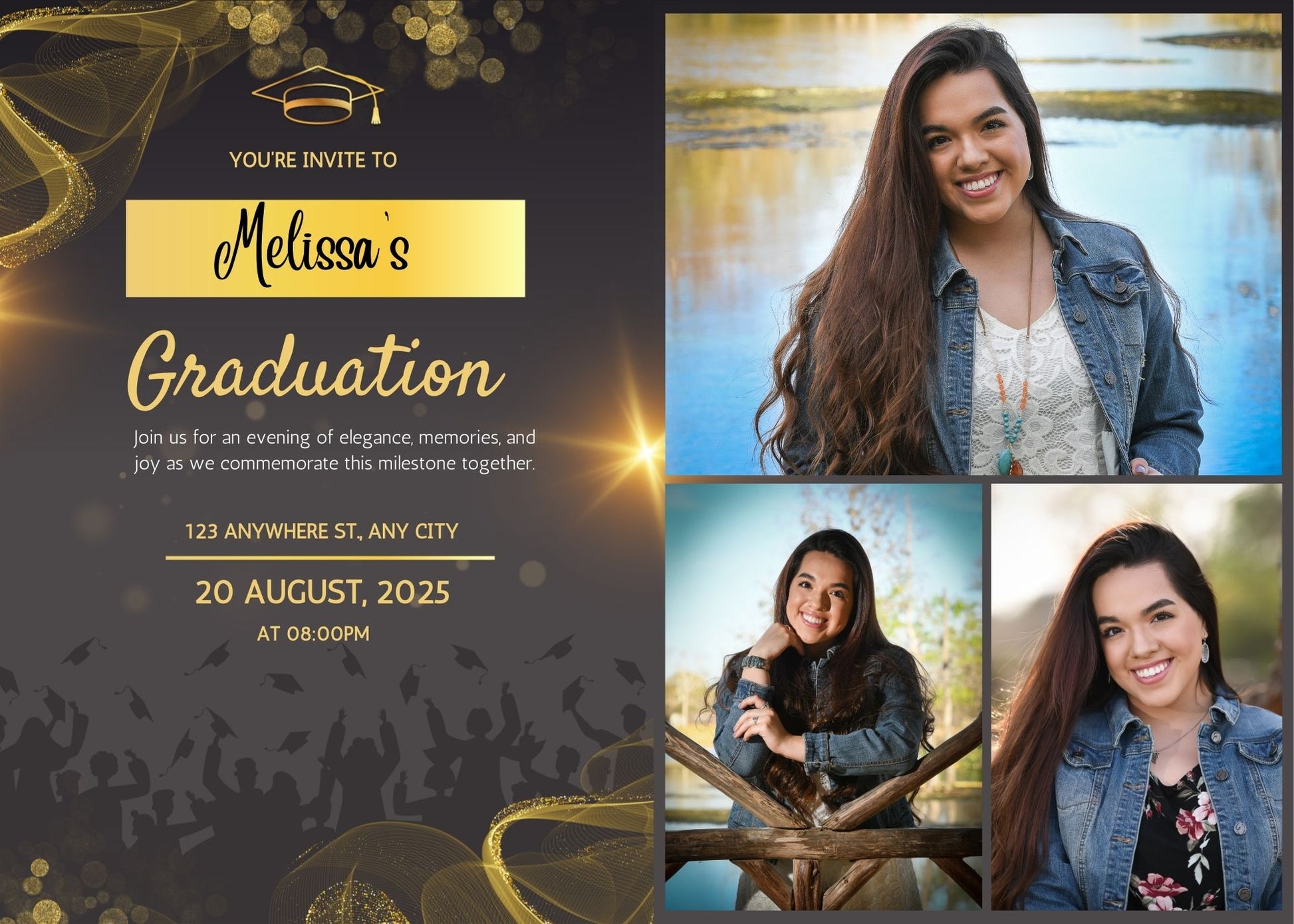 graduation invitation template editable