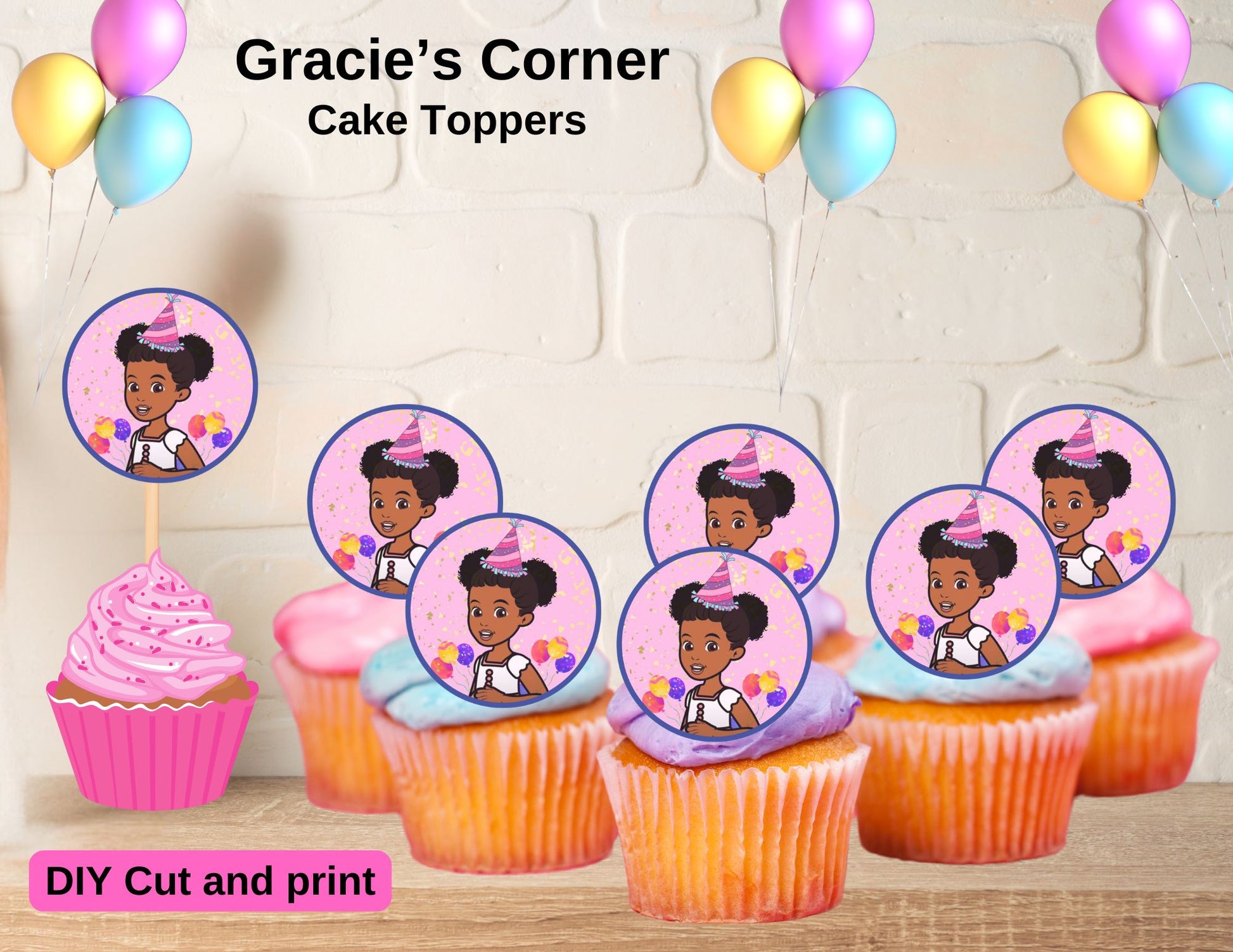 Gracie's Corner Cupcake Topper - Gracie's Corner Birthday Supplies  