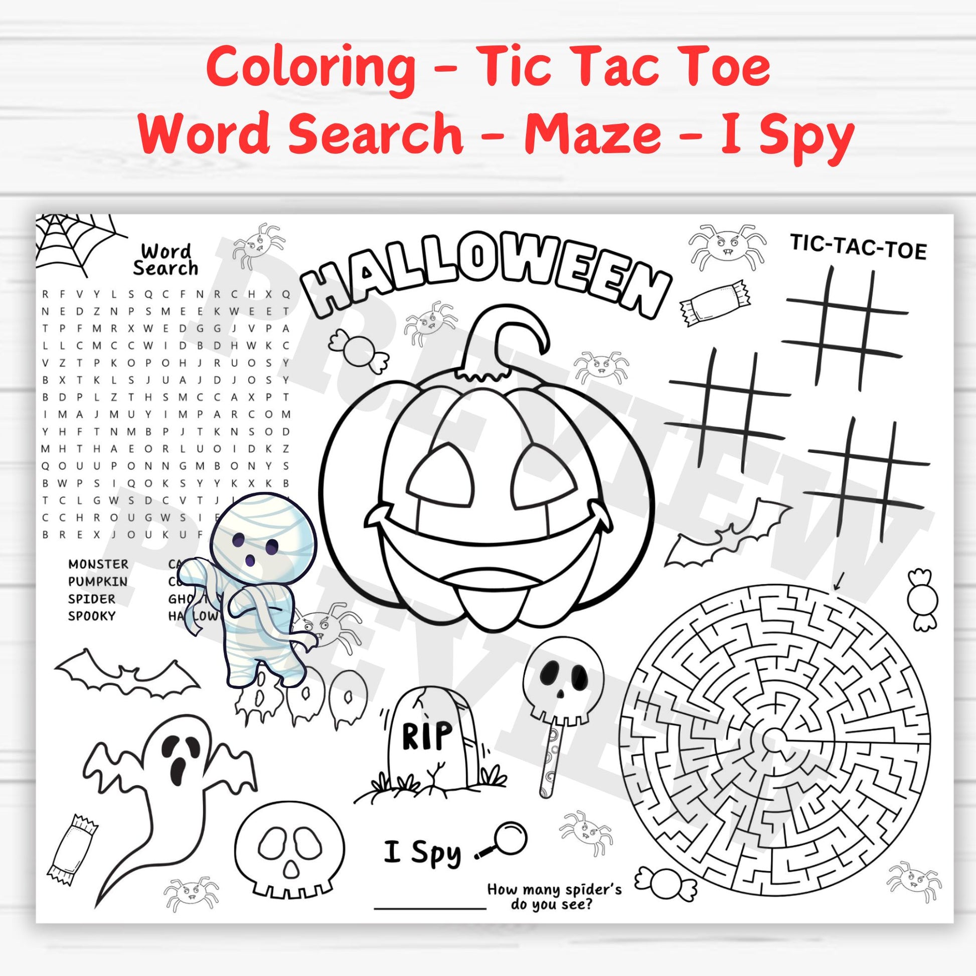 Halloween activities, kids crafts, printable games, and preschool worksheets.