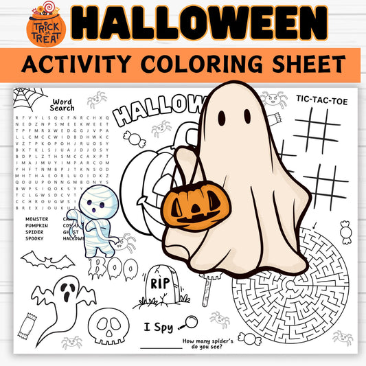 Spooktacular Halloween Coloring & Game Activity Sheets | Printable Fun for Kids, Toddlers, & Preschoolers | Instant Digital Download