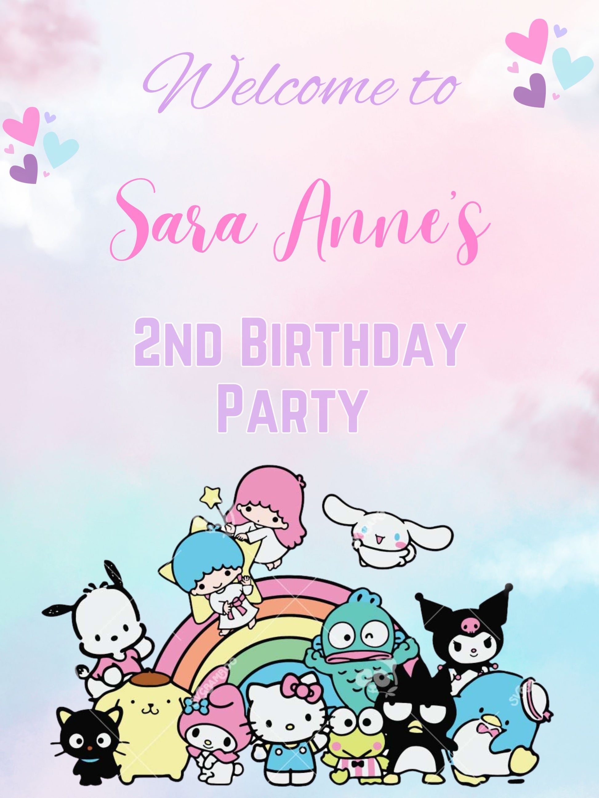 Hello Kitty and Friends Birthday Party Welcome Poster Template - Hello – Girly Girl Tutus hello-kitty-and-friends-birthday-party-welcome-poster-template-hello-girly-girl-tutus