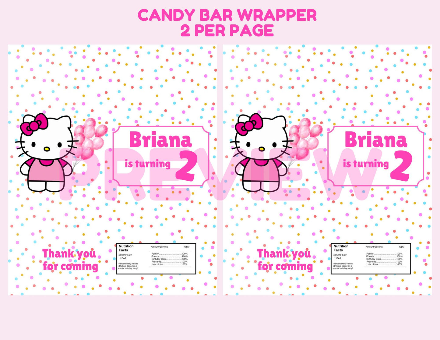 hello kitty candy wrapper template 