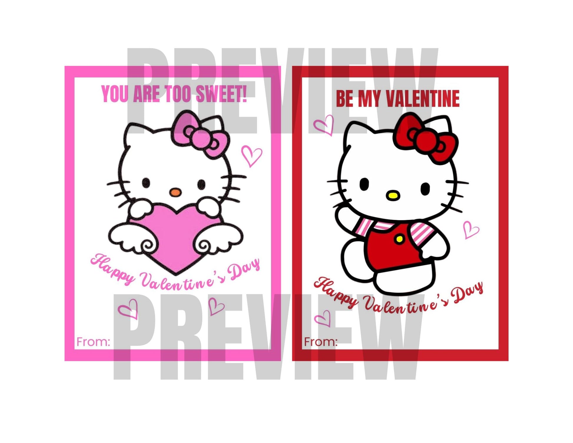 red hello kitty valentines day card 