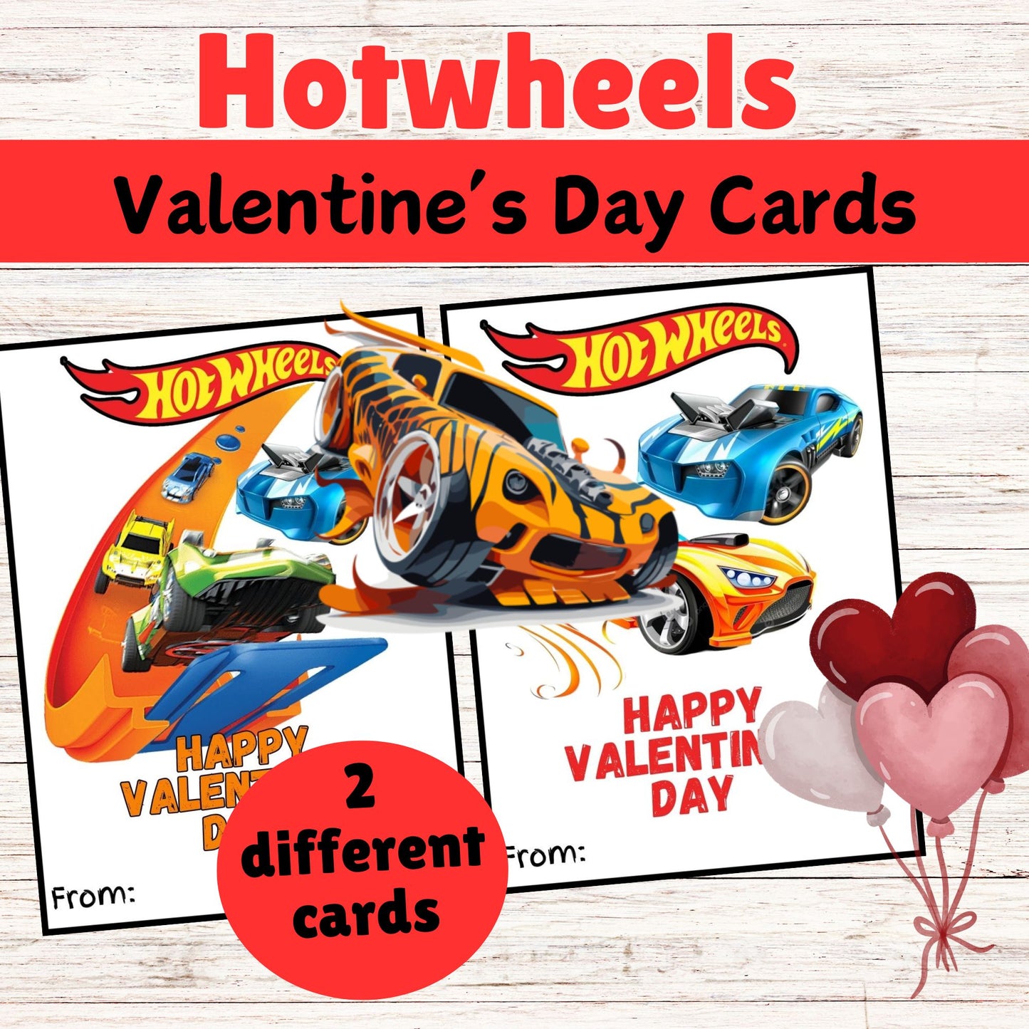 Hotwheels Valentine's Day Cards - Printable Hotwheels Valentine's Day Card  