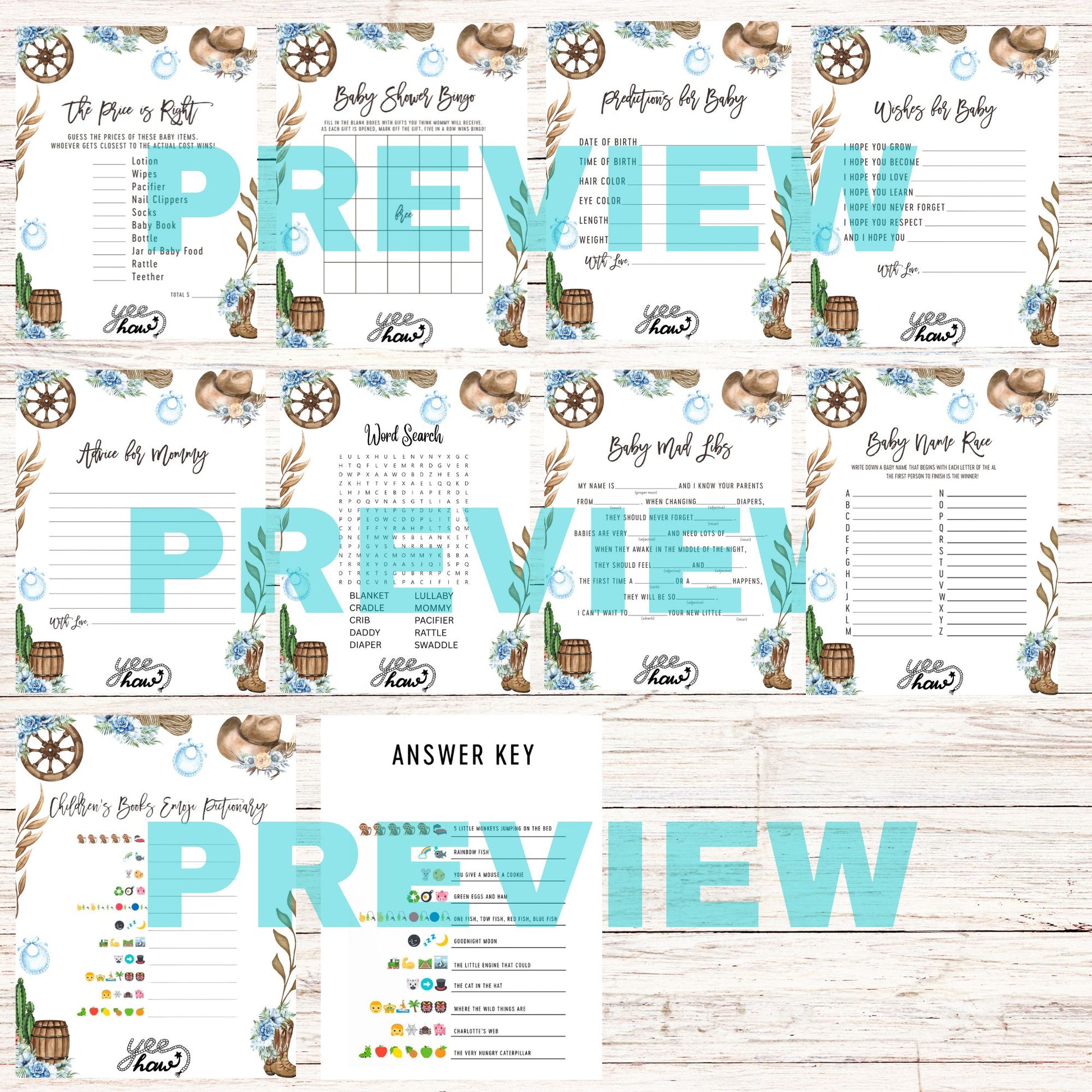 ranch baby shower printable games"
"southwestern cowboy baby shower games"
"rustic western baby shower games"