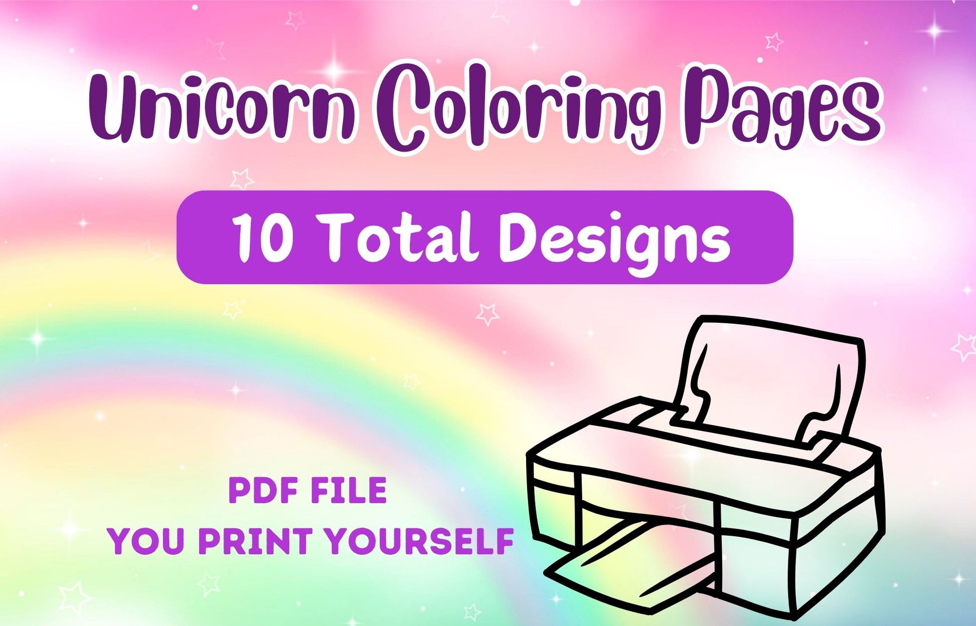 unicorn coloring book page