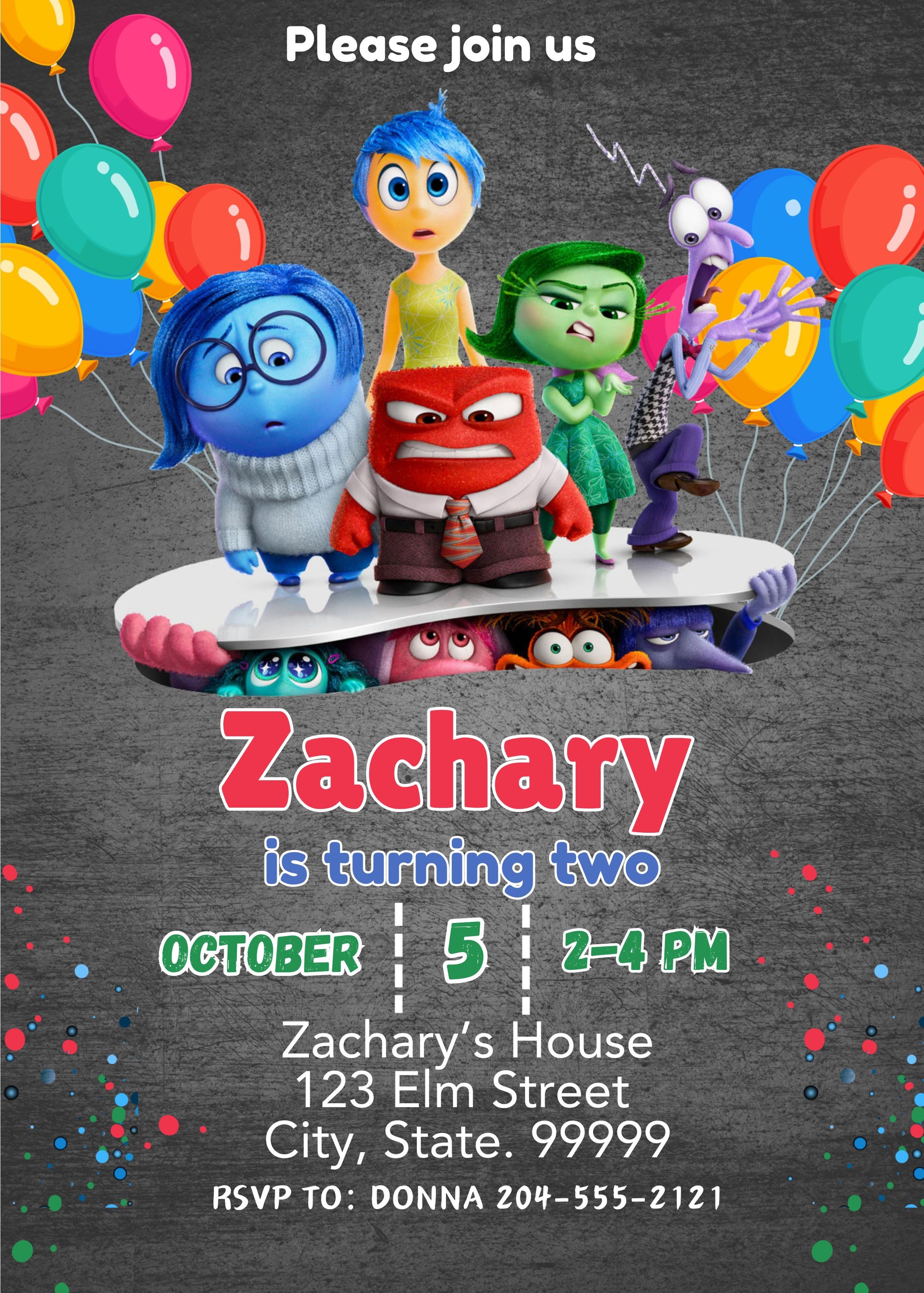inside out 2 movie invitation template 