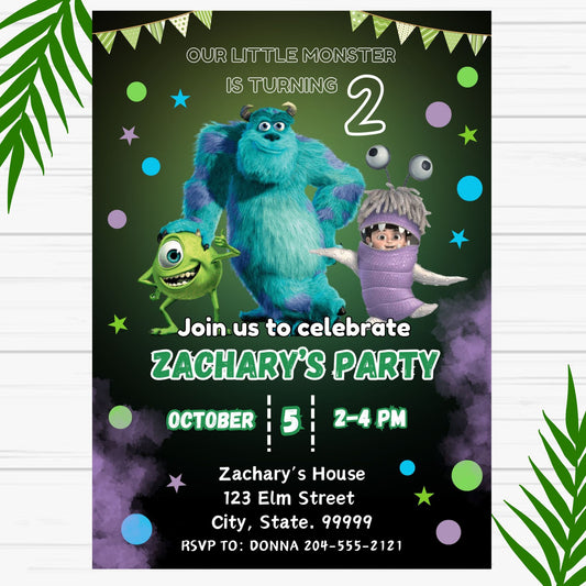 Monsters Ink Birthday Invitation - Printable