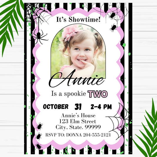 Halloween Spooky Birthday Invitation for Girl - Spooky Invitation 