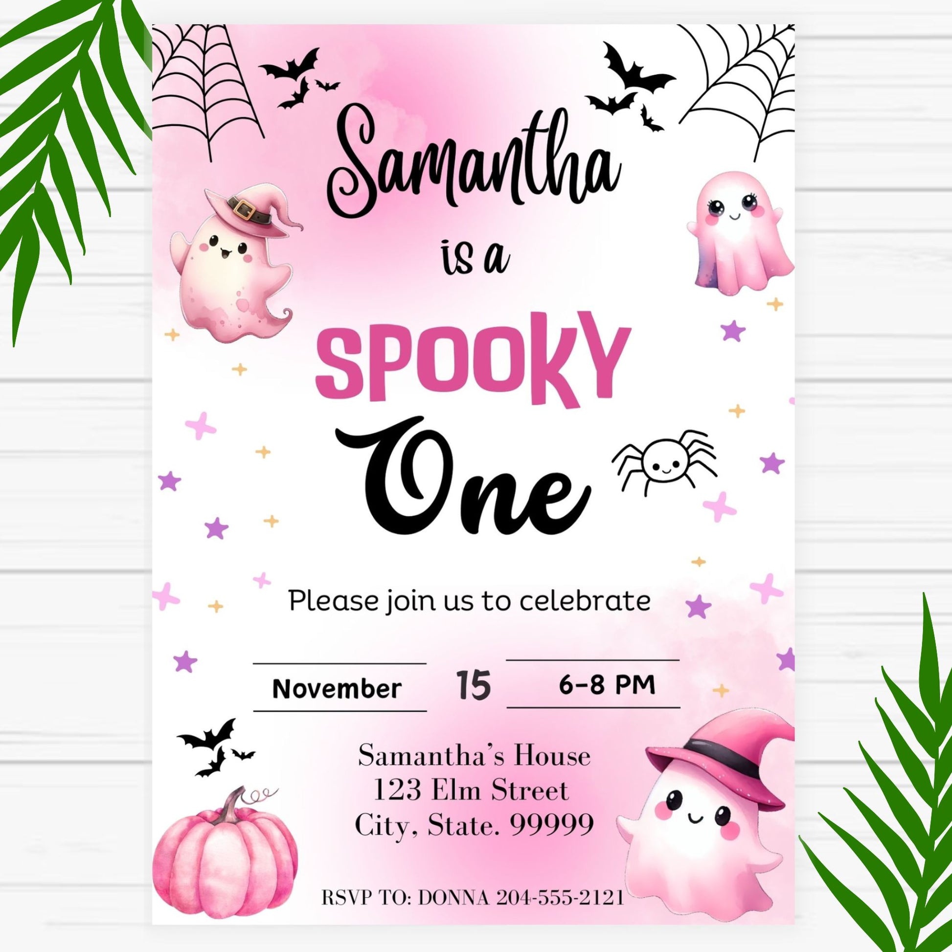 Spooky Halloween Invitation for Girl - Printable 