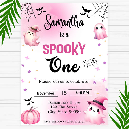 Spooky Halloween Invitation for Girl - Printable 