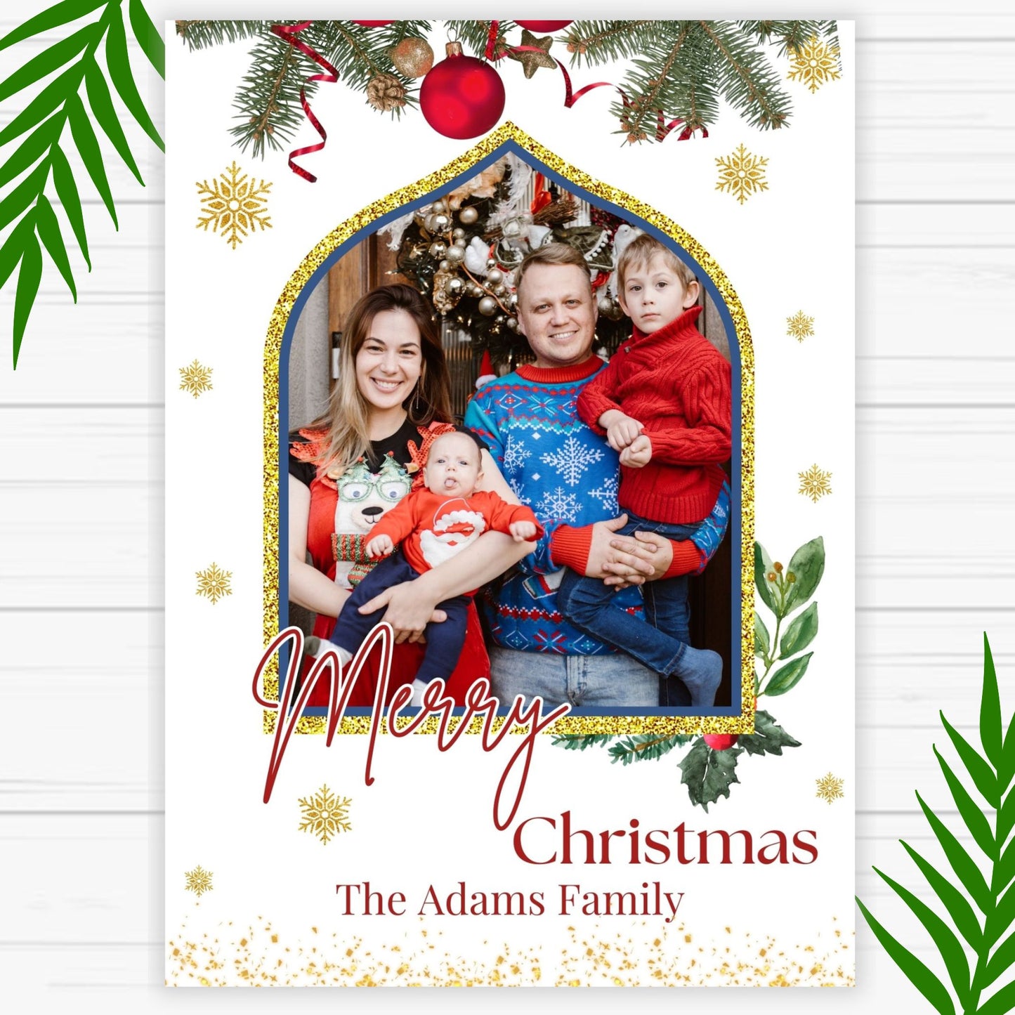 Family Christmas Greeting Cards - Printable 