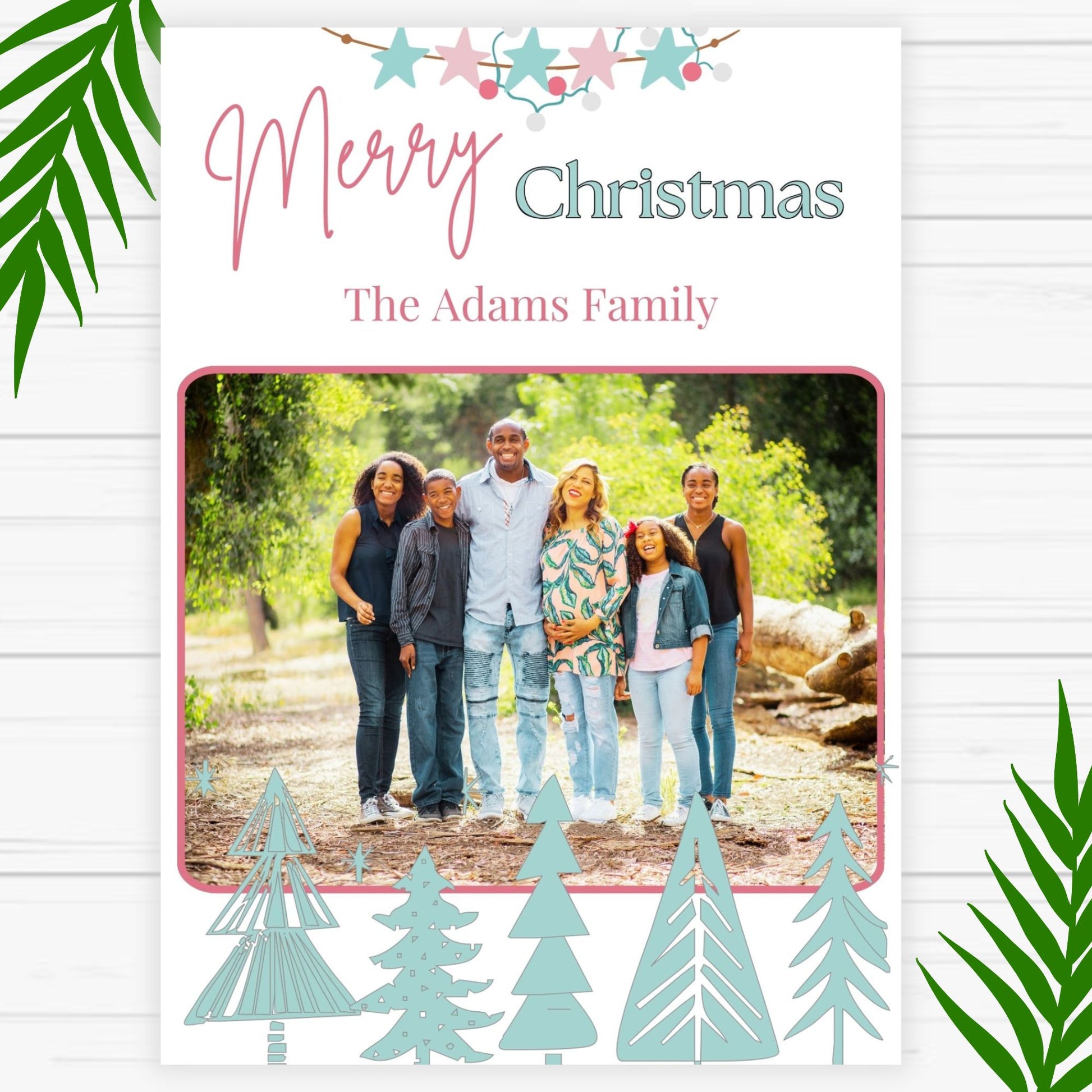 Simple Family Christmas Card - Printable