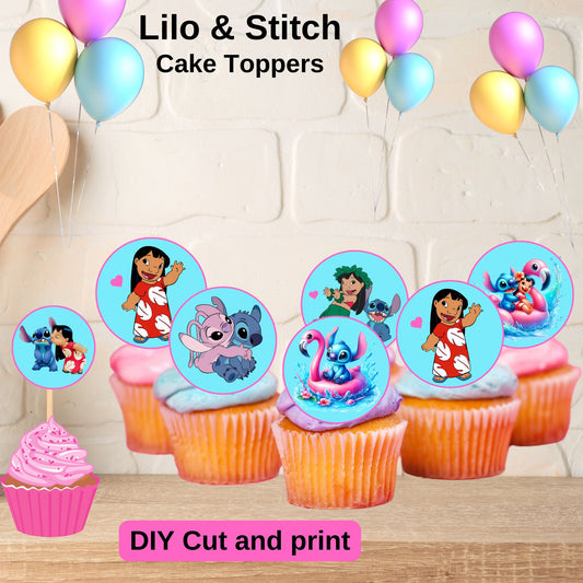 Lilo and Stitch Cake Toppers - Lilo and Stich Cupcake Toppers