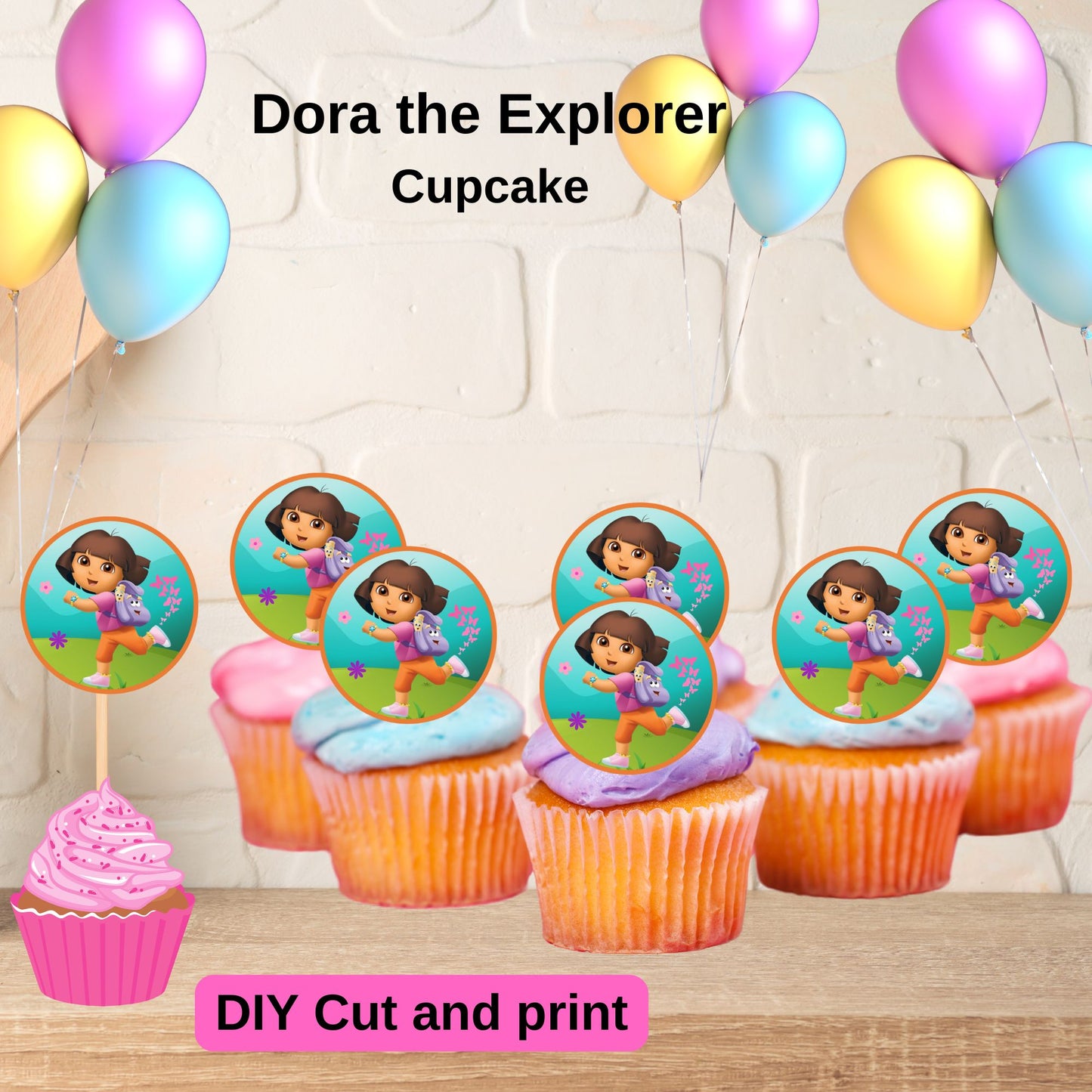 Dora the Explorer Cupcake Toppers - Printable