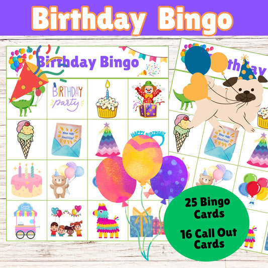 Birthday Party Bingo - Printable Birthday Party Games Online 