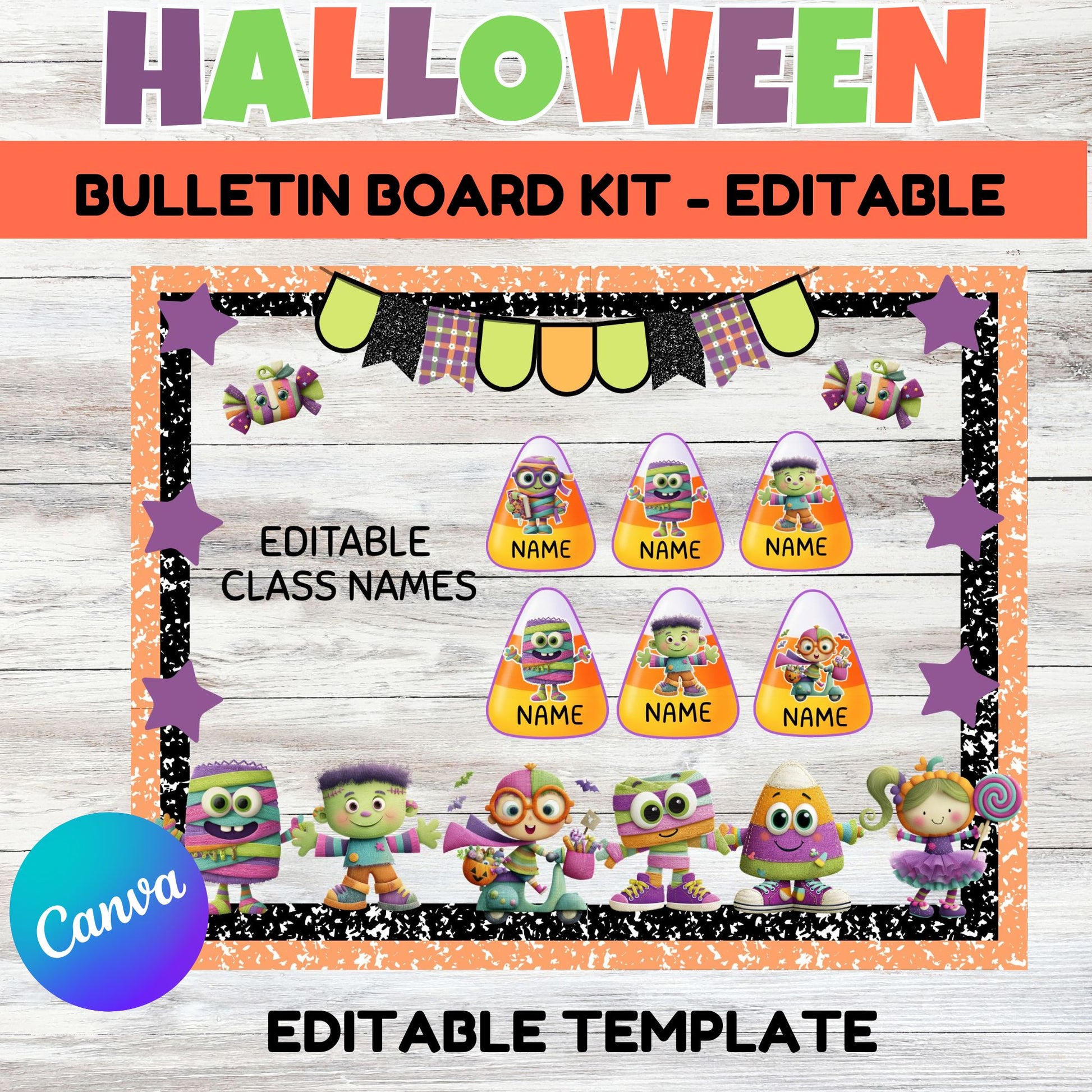 editable halloween bulletin classroom board
