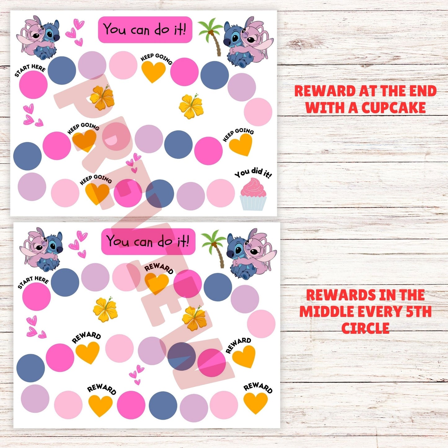 lilo and angel reward chart for kids 