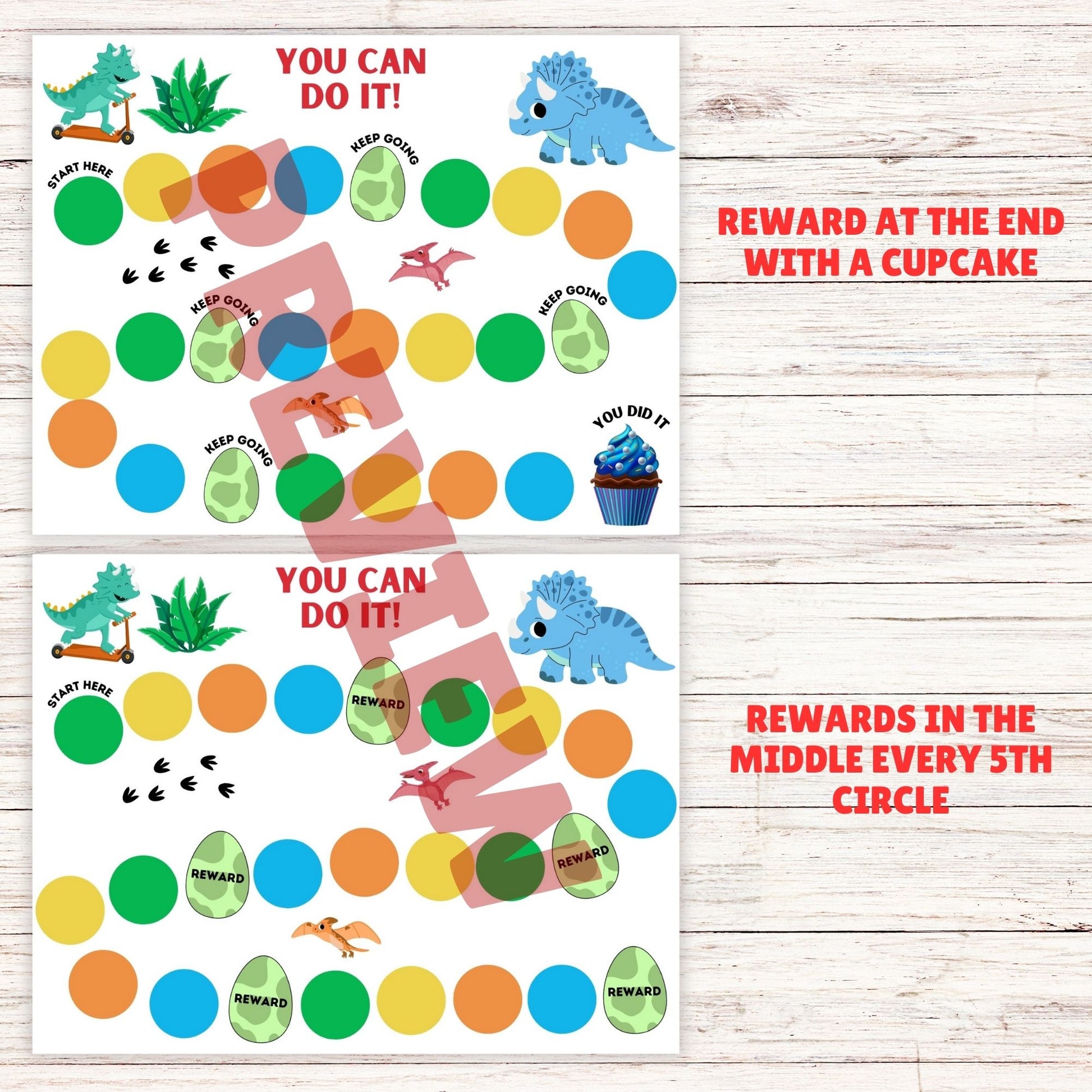 printable dinosaur reward chart 