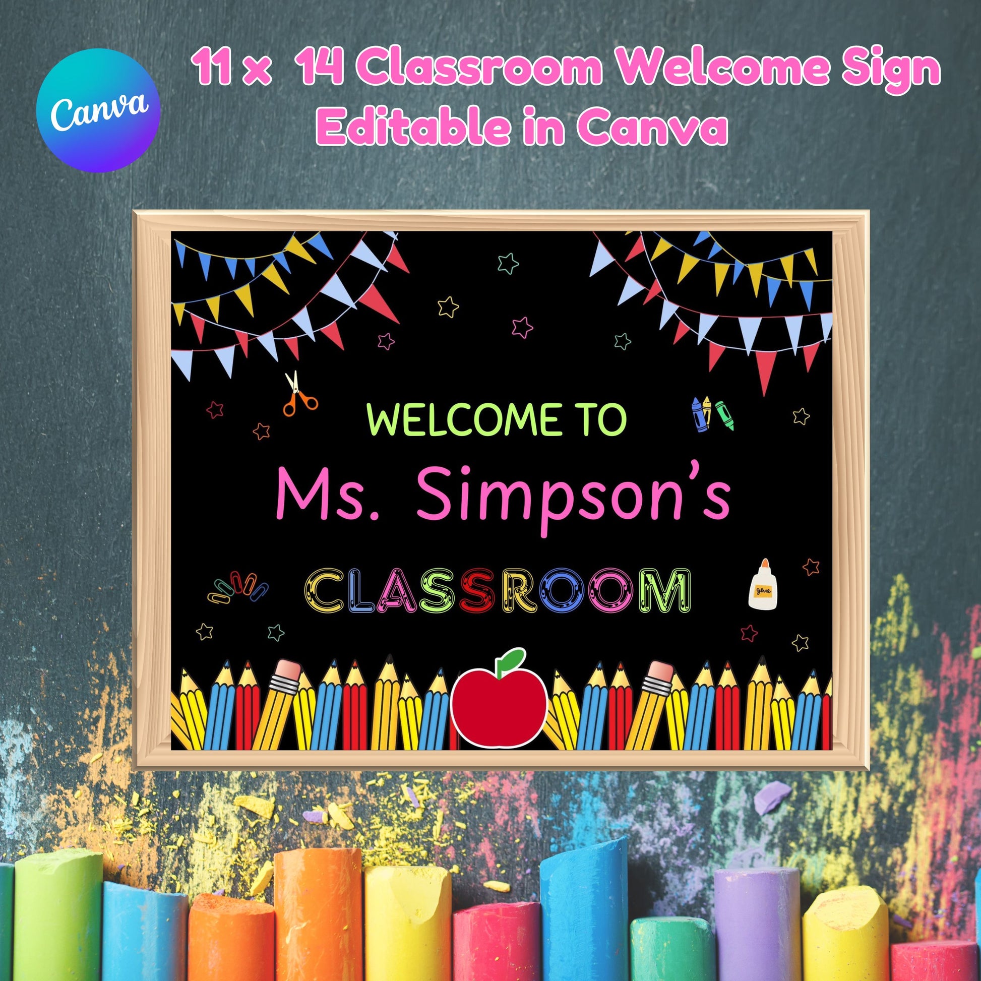 Black Back to School Welcome Poster - School Welcome Poster Template