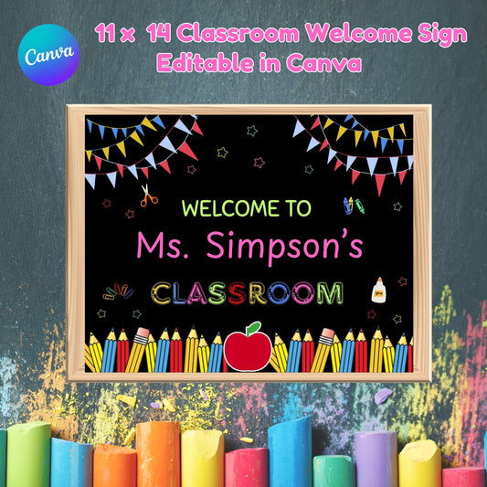 Black Back to School Welcome Poster - School Welcome Poster Template