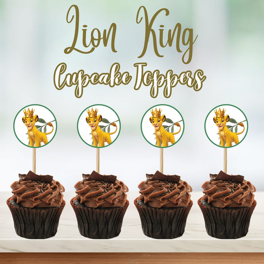 Baby Shower Lion King Cupcake Toppers- Printable Lion King Baby Shower Cupcakes 
