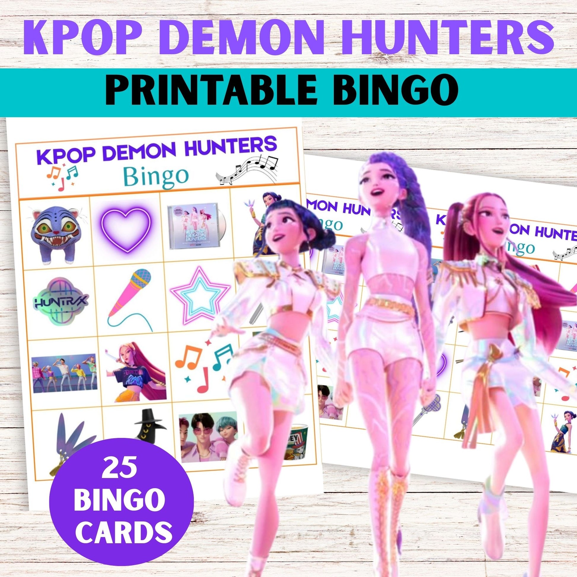 Kpop Demon Hunters Printable Bingo Game - KPOP Demon Hunters Party Games Online