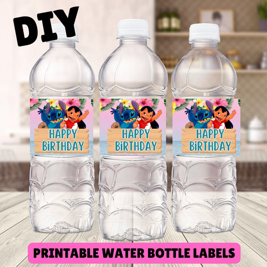 Gracie's Corner Birthday Water Bottle Labels Printable - Instant Download 