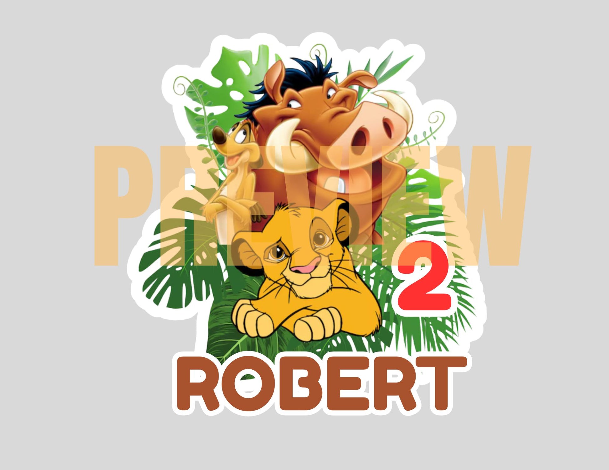 printable lion king birthday cake topper 