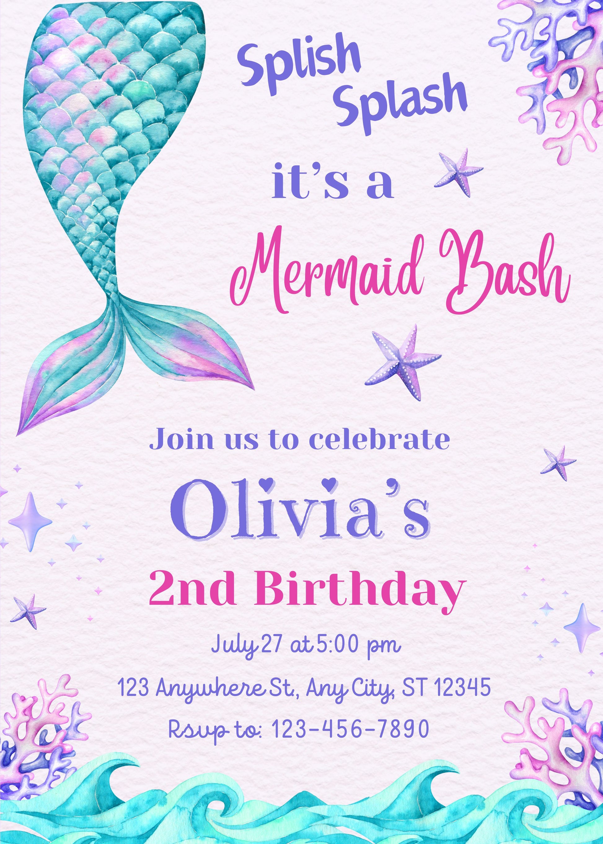 mermaid splish splash birthday party 