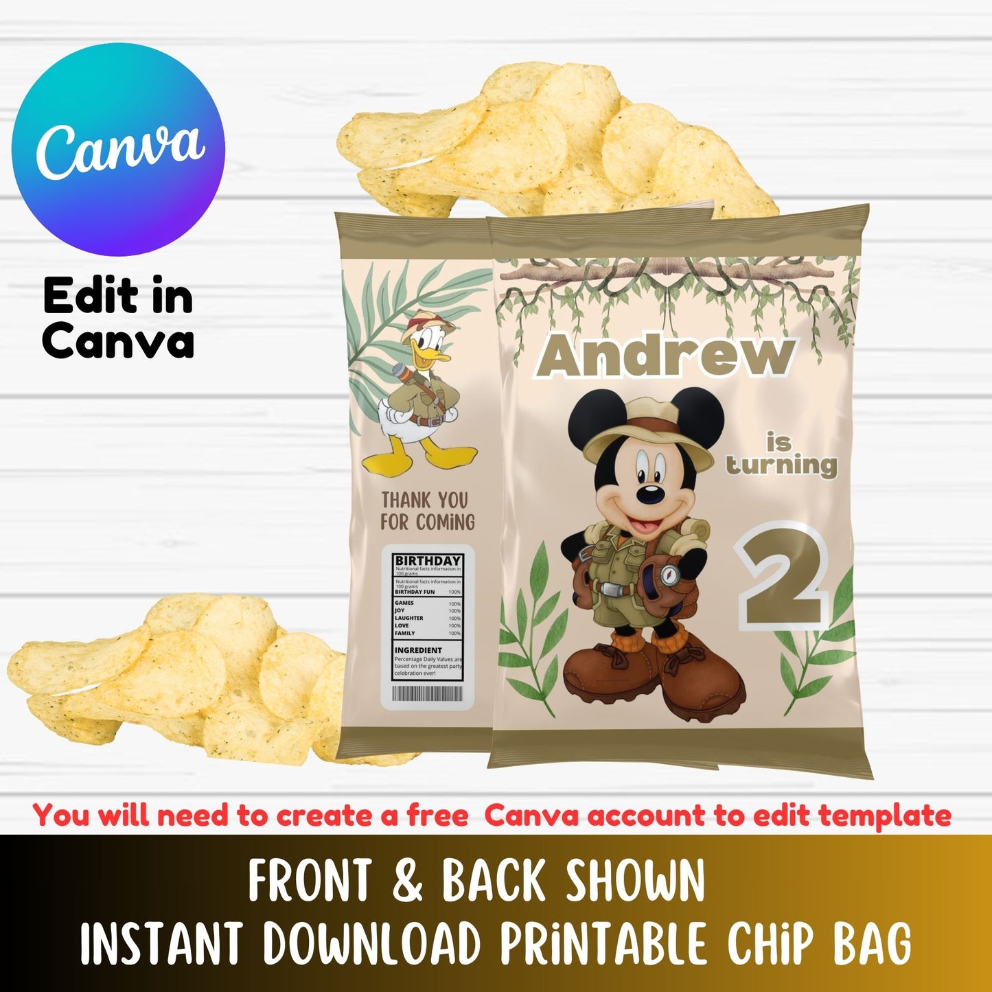 mickey mouse potato chip bags 