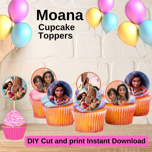 Moana 2 Cupcake Toppers - Printable Moana Maui Cupcake Toppers Online 