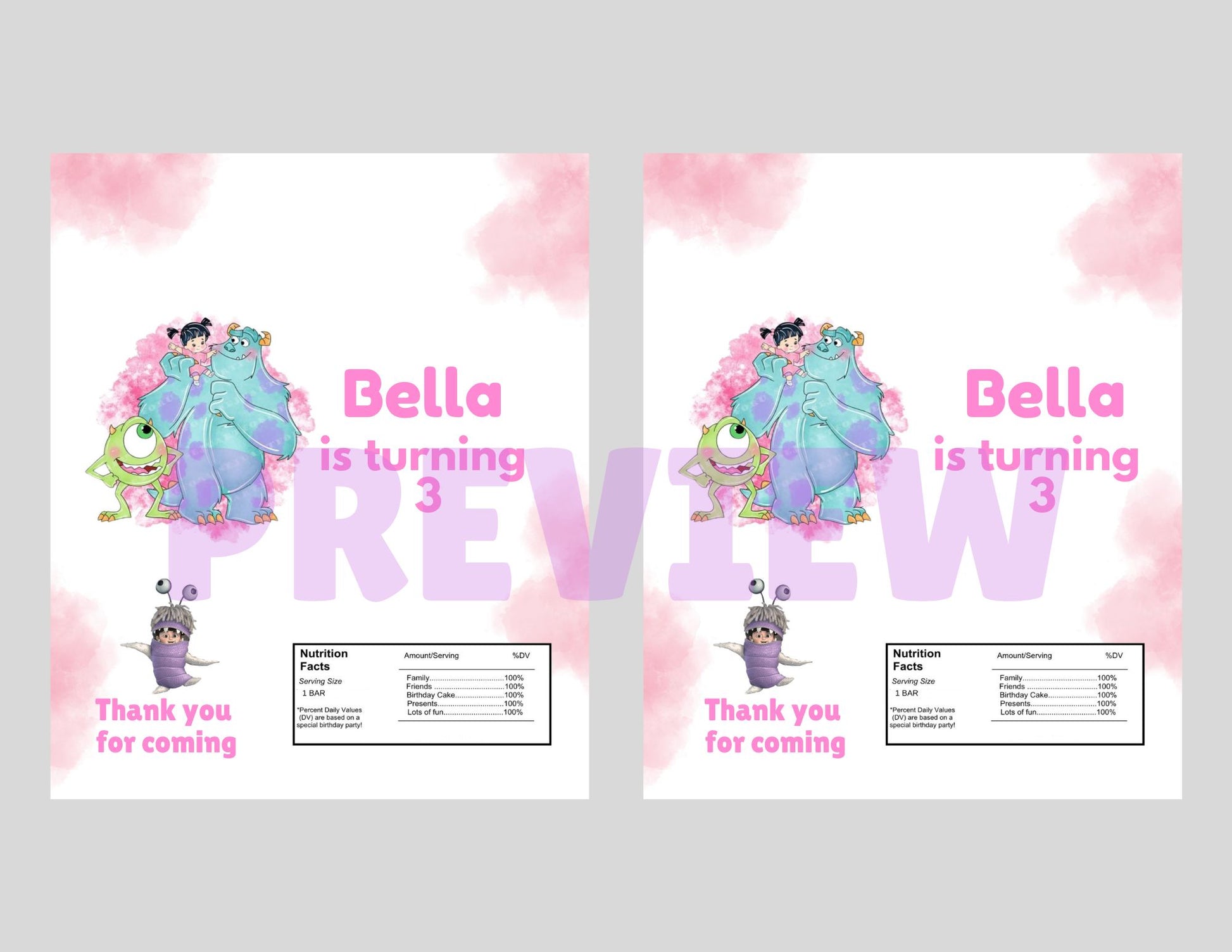 monsters ink boo birthday party favors 