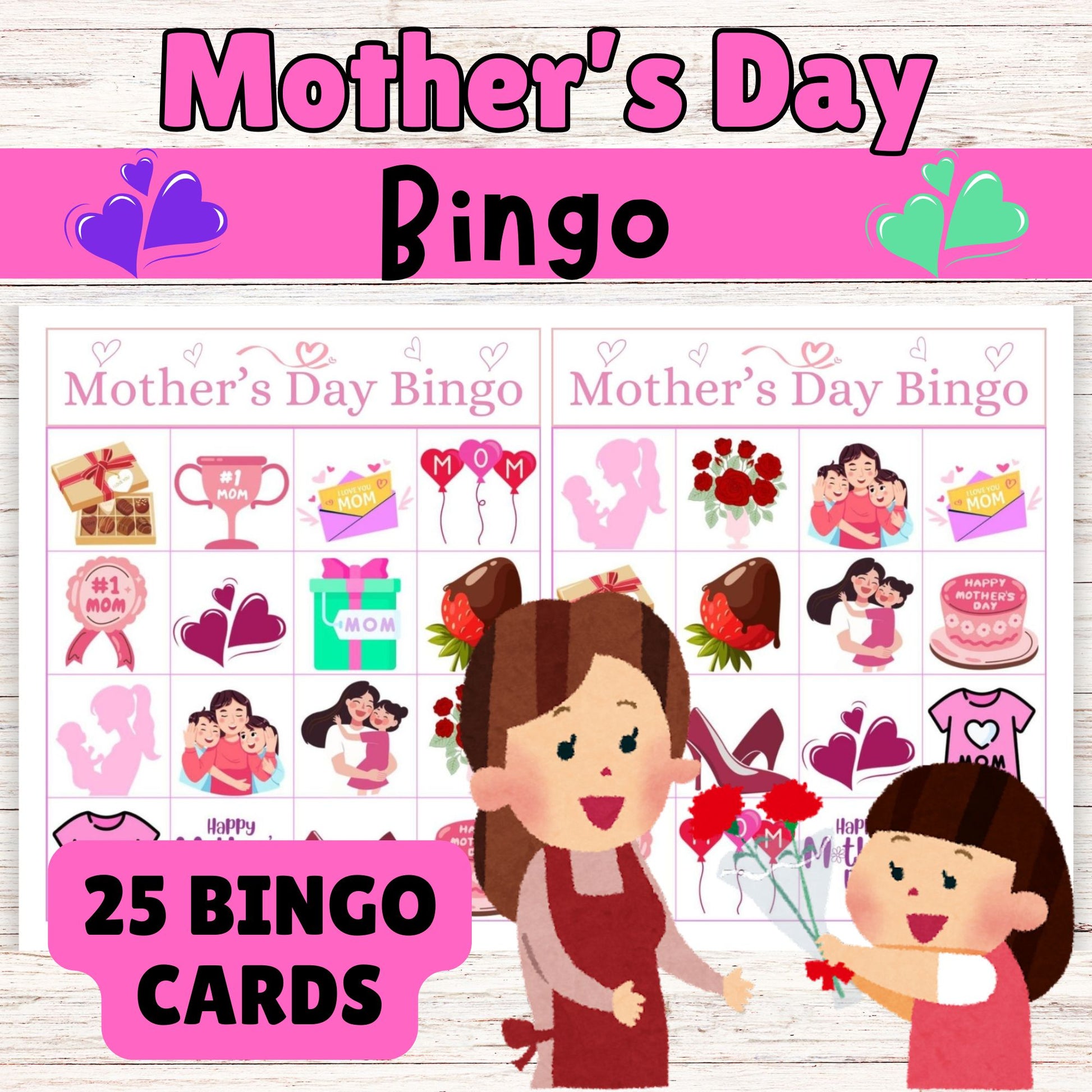Mother's Day Bingo Game - Printable Mother's Day Bingo for Family and Kids 