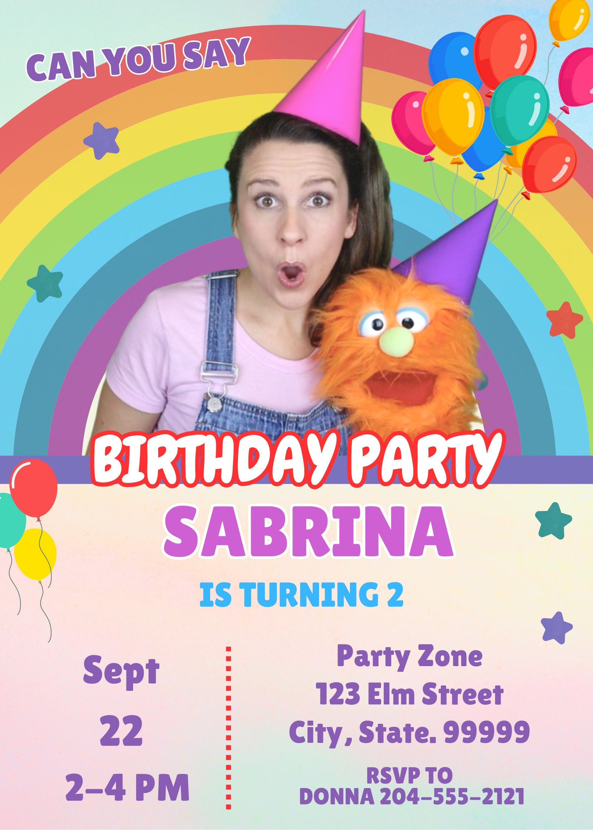 cute rainbow ms rachel birthday party 