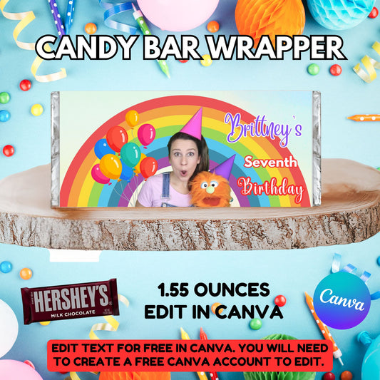 Ms Rachel Candy Bar Wrapper Template - Editable Ms Rachel Canva Ms Rachel Candy Bar Wrapper 