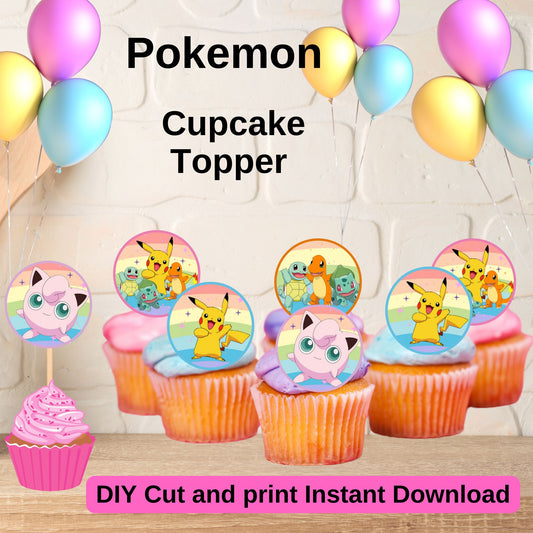 Pokemon Cupcake Toppers - Printable Pokemon Cupcake Toppers 