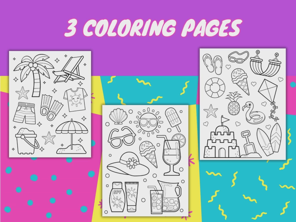 printable coloring pages, beach coloring pages