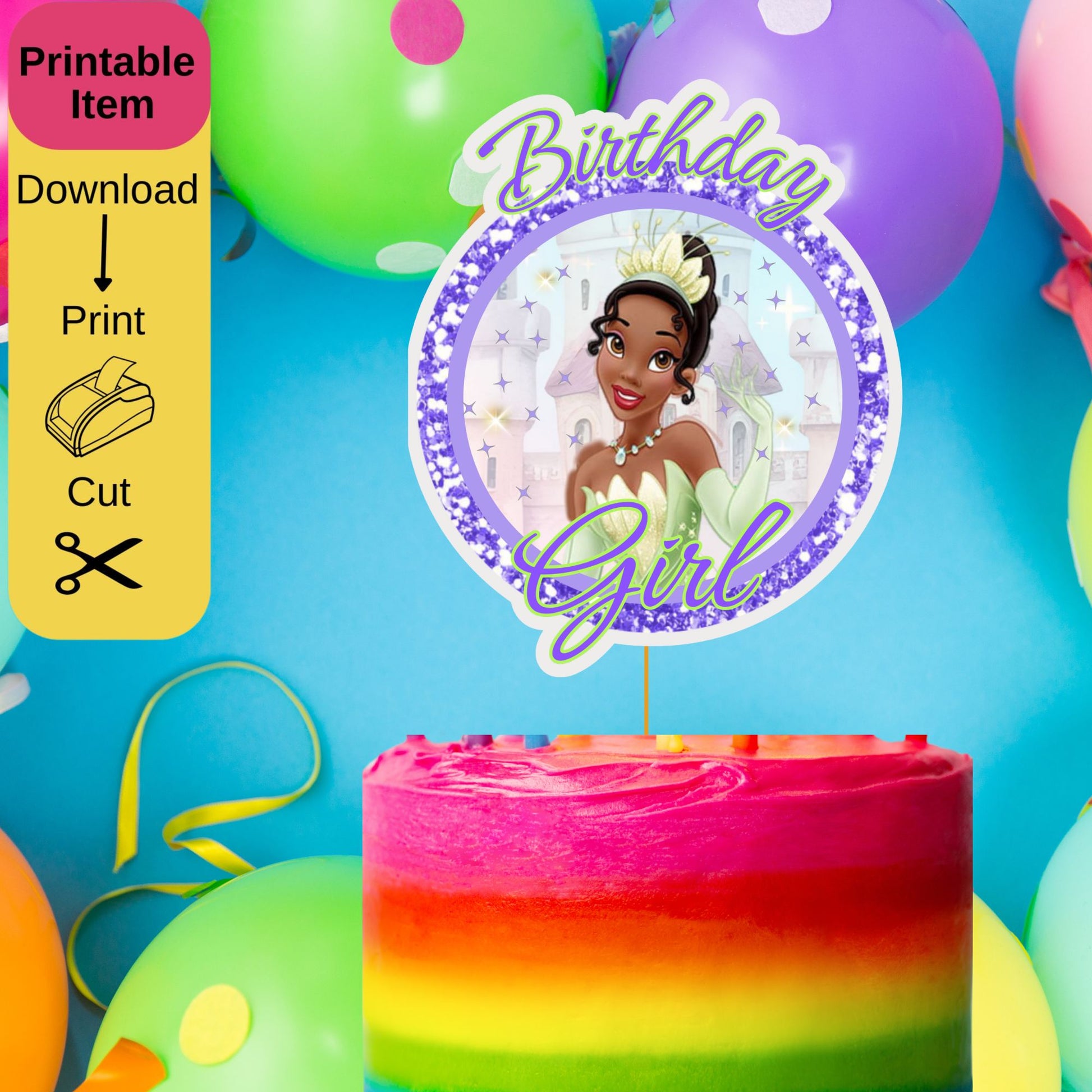 Tiana Cake Topper Printable - Princess Tiana Cake Topper Online 