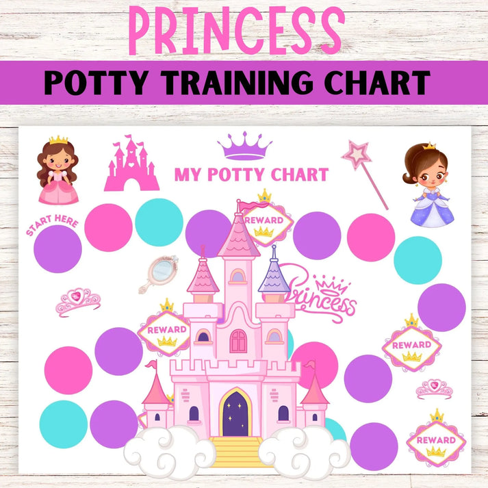 Princess Potty Training Chart for Girl Printable Princess Themed Pot